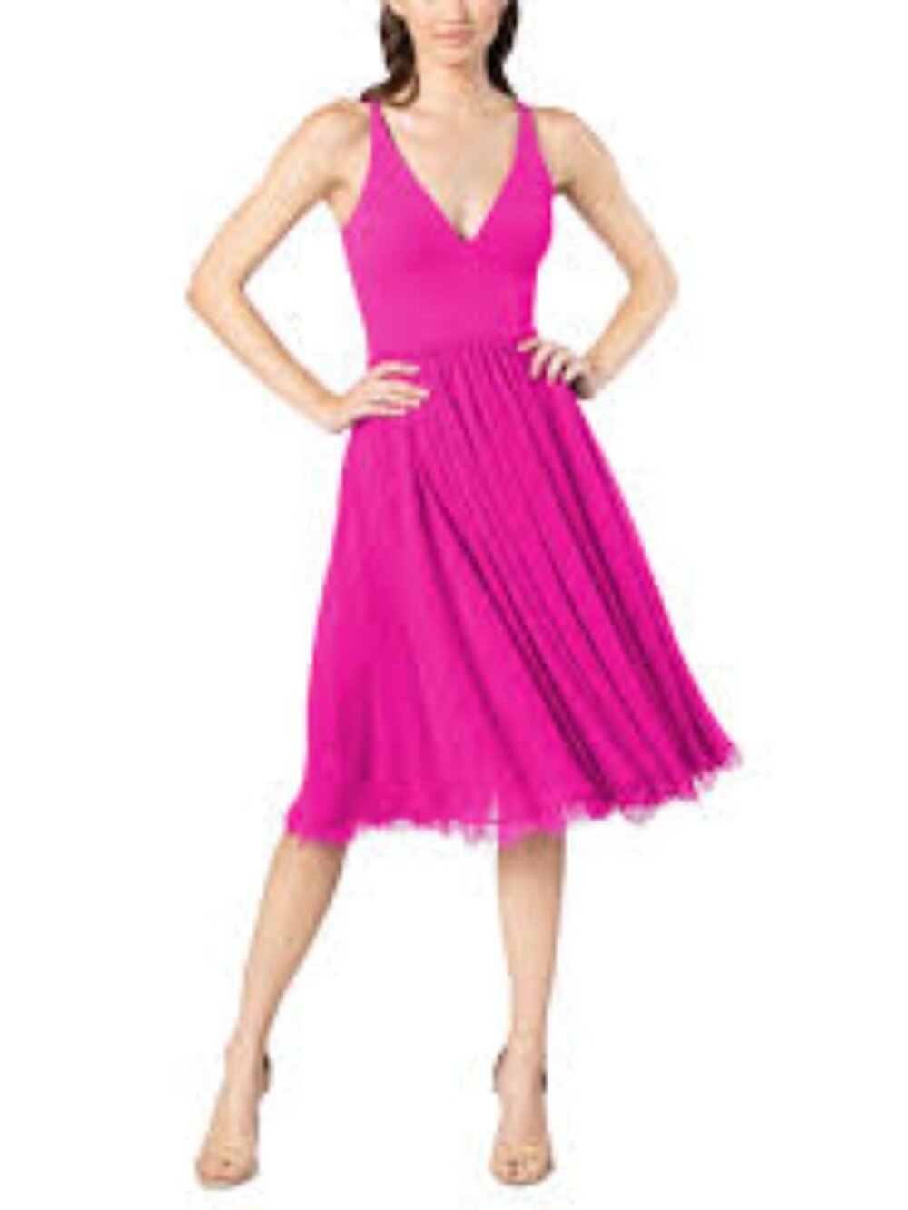 Hot Pink - Dress the Population midi party dress (SZ 4) - Like new